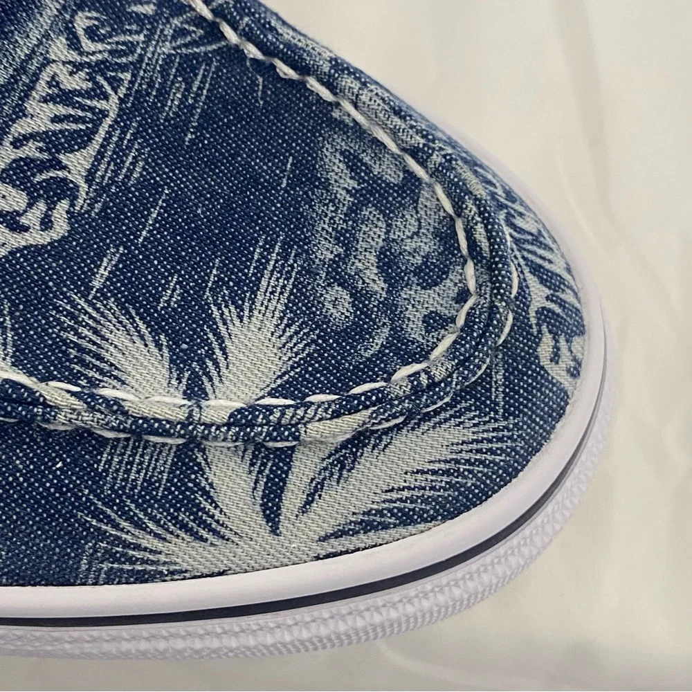 Sperry Blue & White Tropical Print Top Siders Boat Shoes - New - Men’s 11